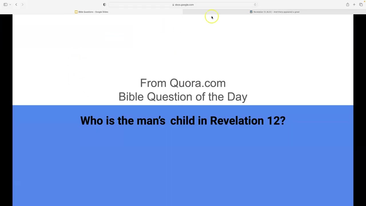 Who is the man’s child in Revelation 12?