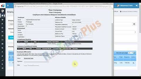 Employee Advance History  in ResourcePlus HRMS application?