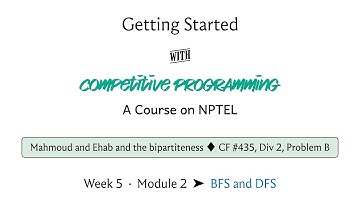 mod05lec26 - Mahmoud and Ehab and the bipartiteness