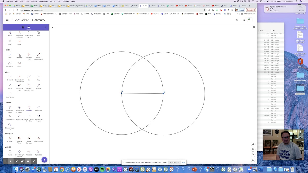 Construction #3 - Bisect a line segment - YouTube