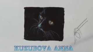 Рисуем чёрную кошку/рисунок кошки акварелью и акриловой краской/cat in watercolor Рисуем чёрную кошку/рисунок кошки акварелью и акриловой краской/cat in watercolor