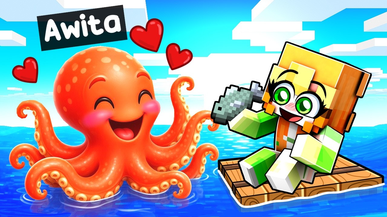 Me Converti en Un BEBE KRAKEN en Una Balsa en Minecraft!