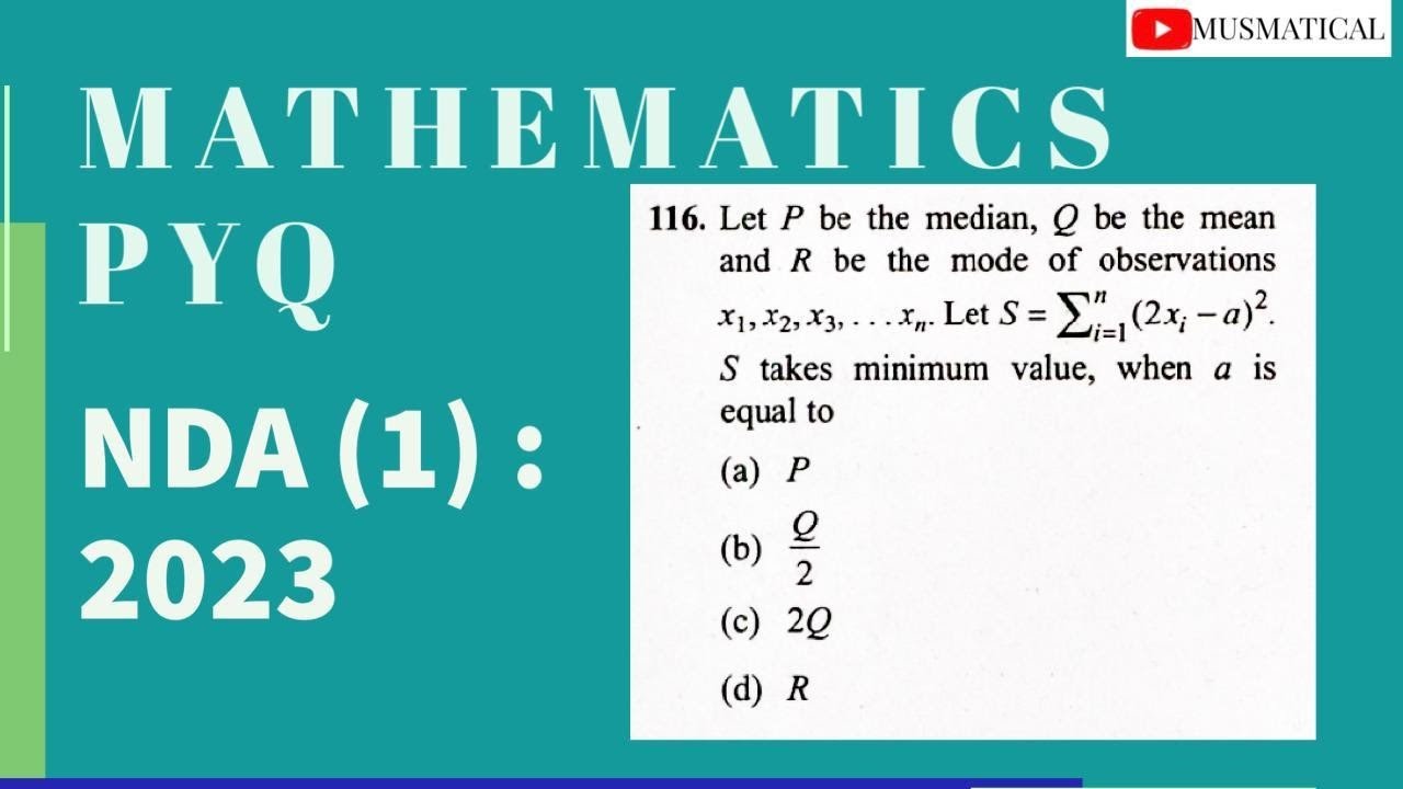 NDA (1) : 2023 MATHEMATICS PYQ - YouTube