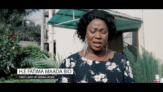 First Lady H.E. Fatima Maada Bio, Demonstrates Hand Washing Exercise.