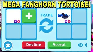 😱🦕OMG! I OFFERED FOR THE *NEW* MEGA NEON FANGHORN TORTOISE! WAS I OVERPAYING? ADOPT ME #adoptme