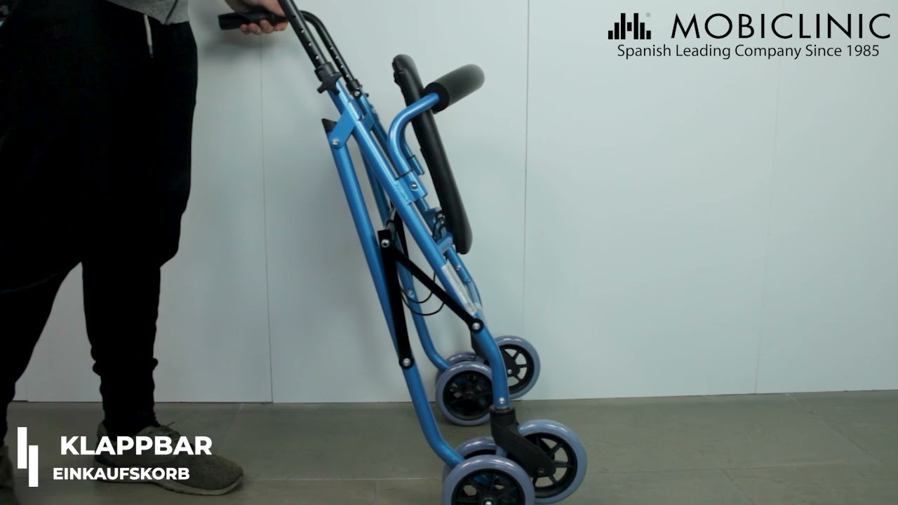 Klappbarer Rollator | Sitz und Rückenlehne | Aluminium | Korb | Für ältere  Menschen | Bordeaux | Modell: Prado | Mobiclinic