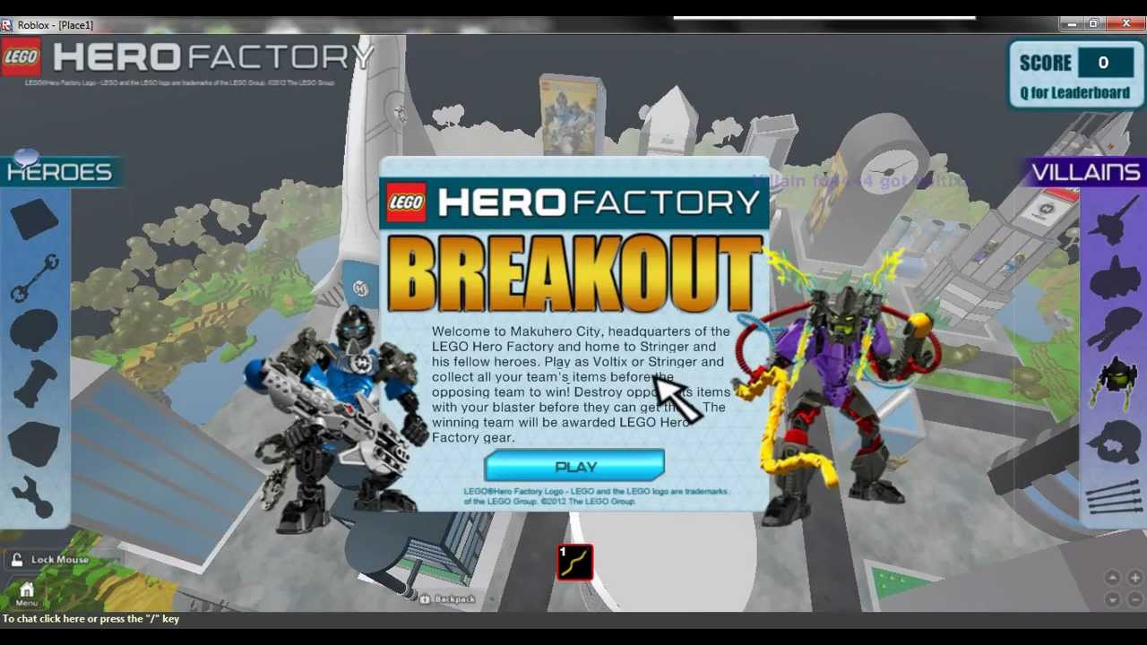 Lego Hero Factory Breakout On Roblox Youtube - roblox player lego hero factory