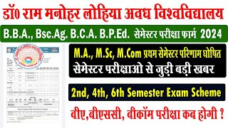 rmlau exam kab hoga I rmlau ma msc mcom semester result 2024 I rmlau llb bsc ag exam form 2024 I