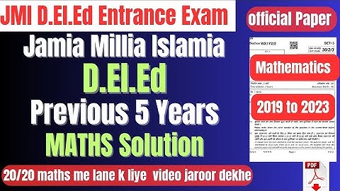 JMI D.El.Ed Previous 5 Years Maths Questions Solution with trick and tips by Sajjad Sir