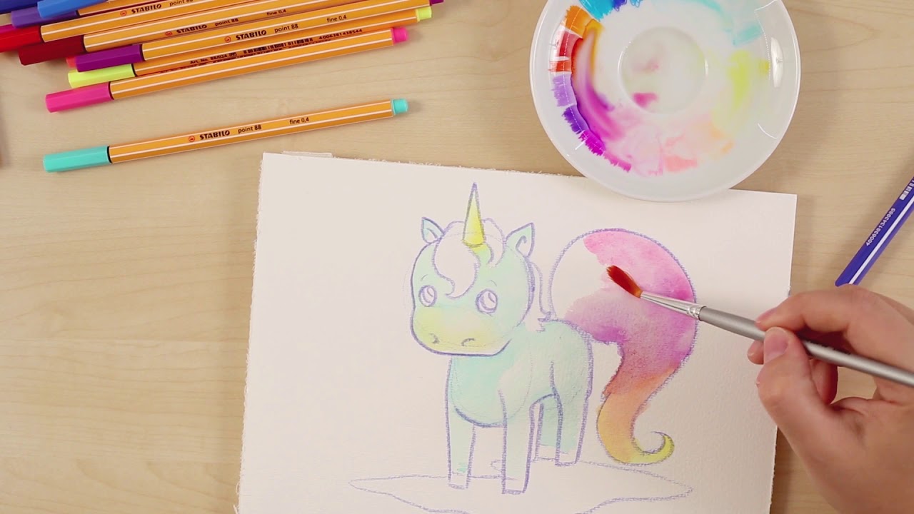 How-To-Draw-Tutorial für Kinder - Wie malt man ein Einhorn? - YouTube