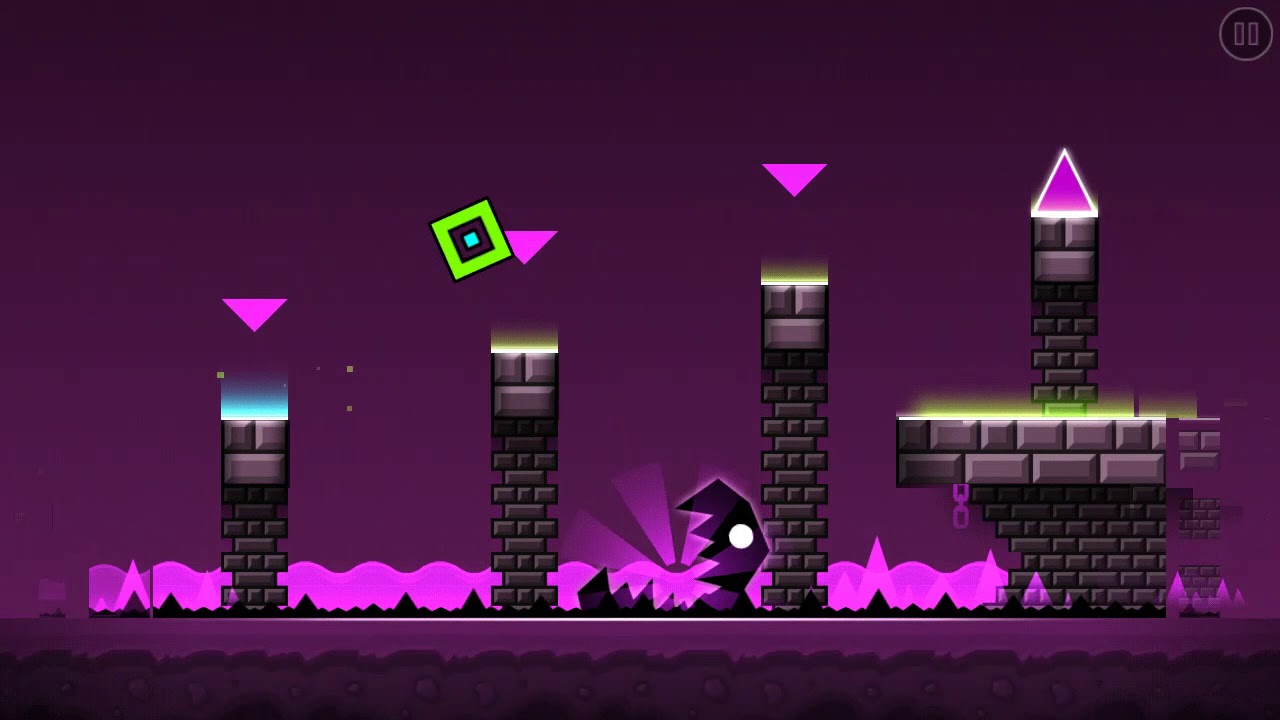 Frist time playing geometry dash the shit is fun - YouTube