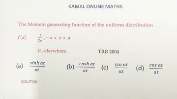 PG TRB MATHS | Statistics | MGF | Binomial | Poisson