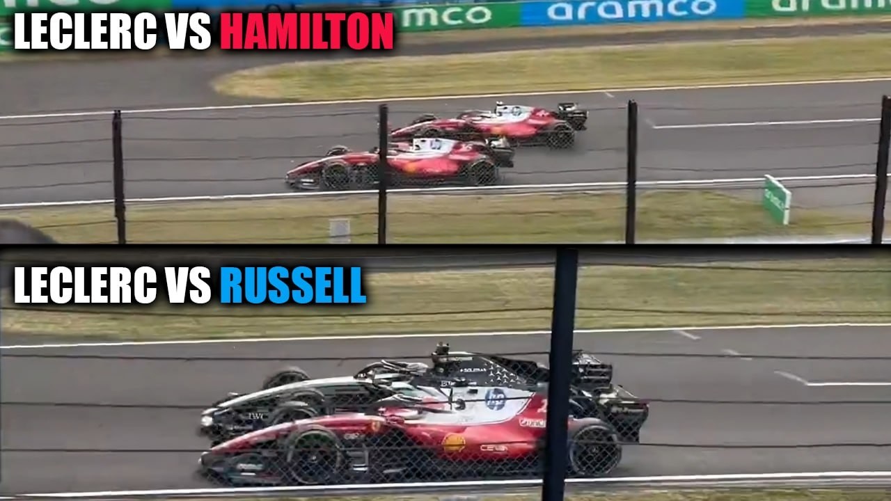 Charles Leclerc STUNNING Overtake on Russell & Hamilton JapaneseGP
