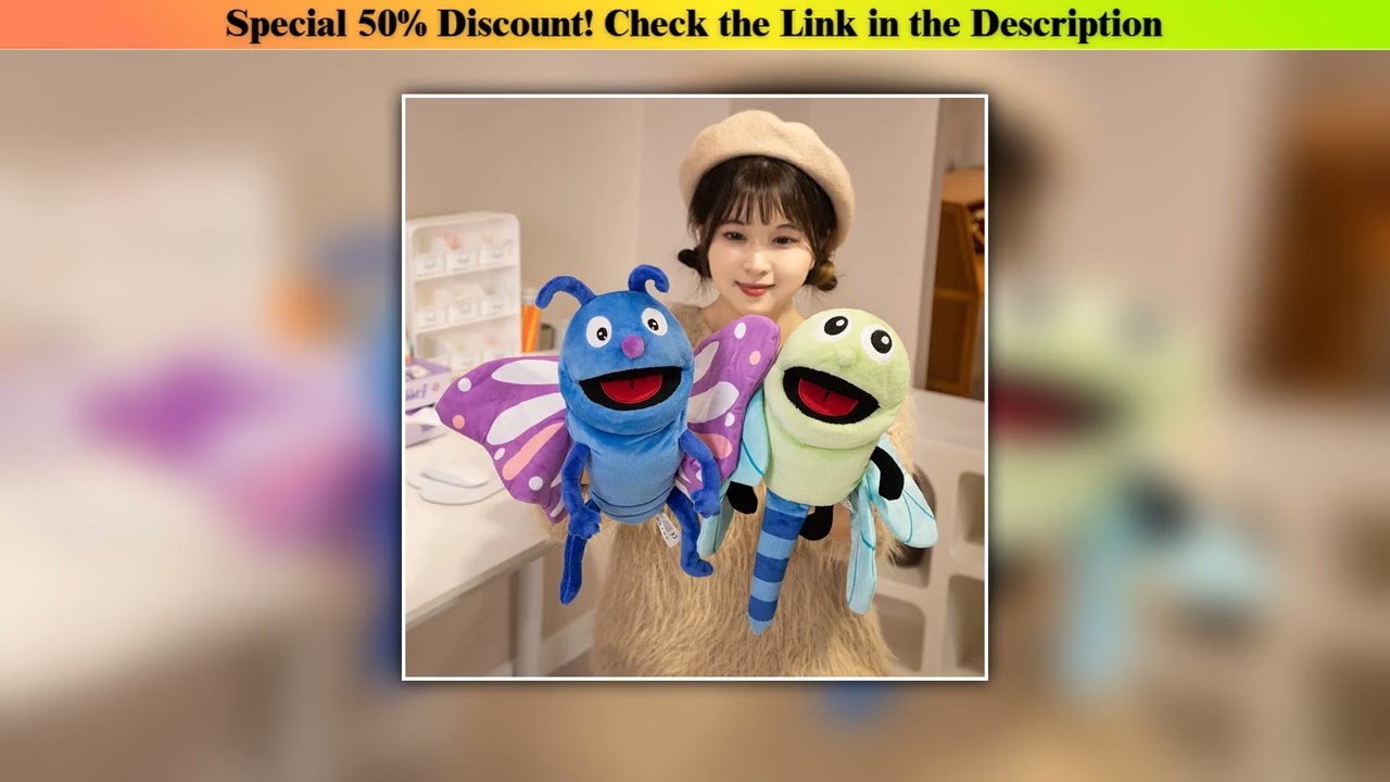 Unboxing Insect Soft Stuffed Toy Doll Dragonfly Ants Butterfly Ladybug Cosplay Plush Doll Cute Hand