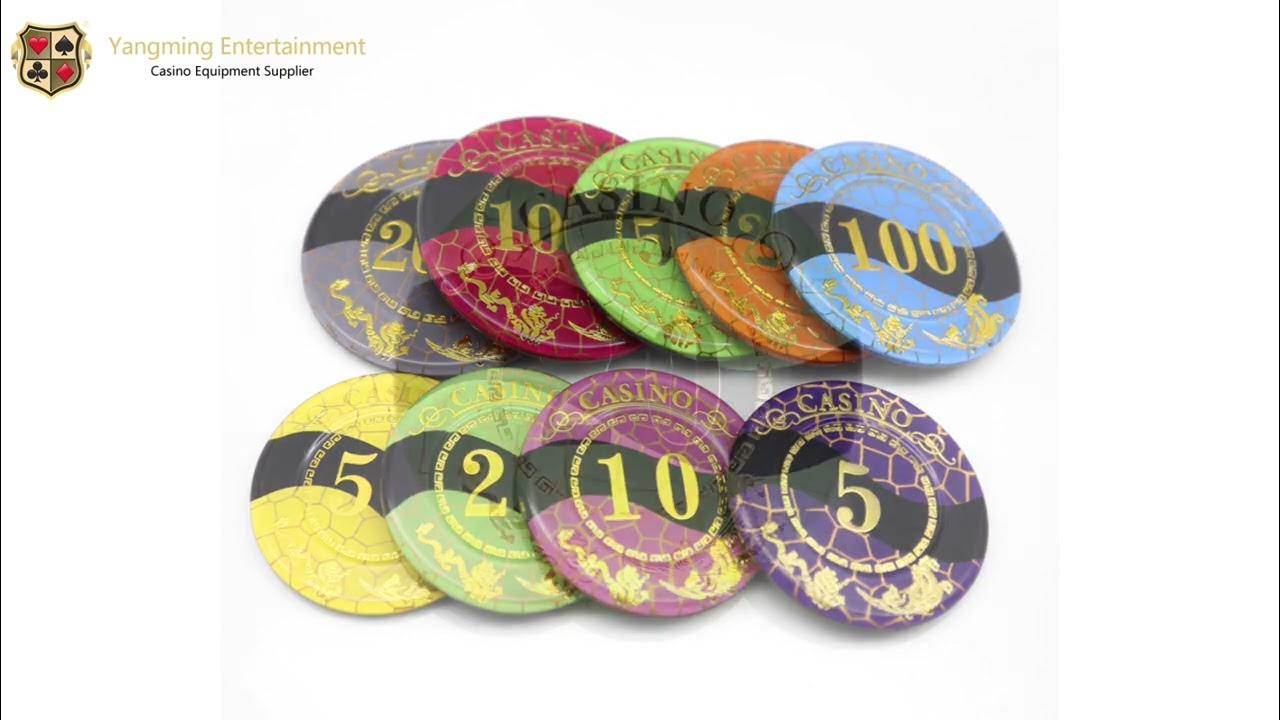 Baccarat Texas Poker Casino Chips Acrylic Crystal Gilded Grid Anti
