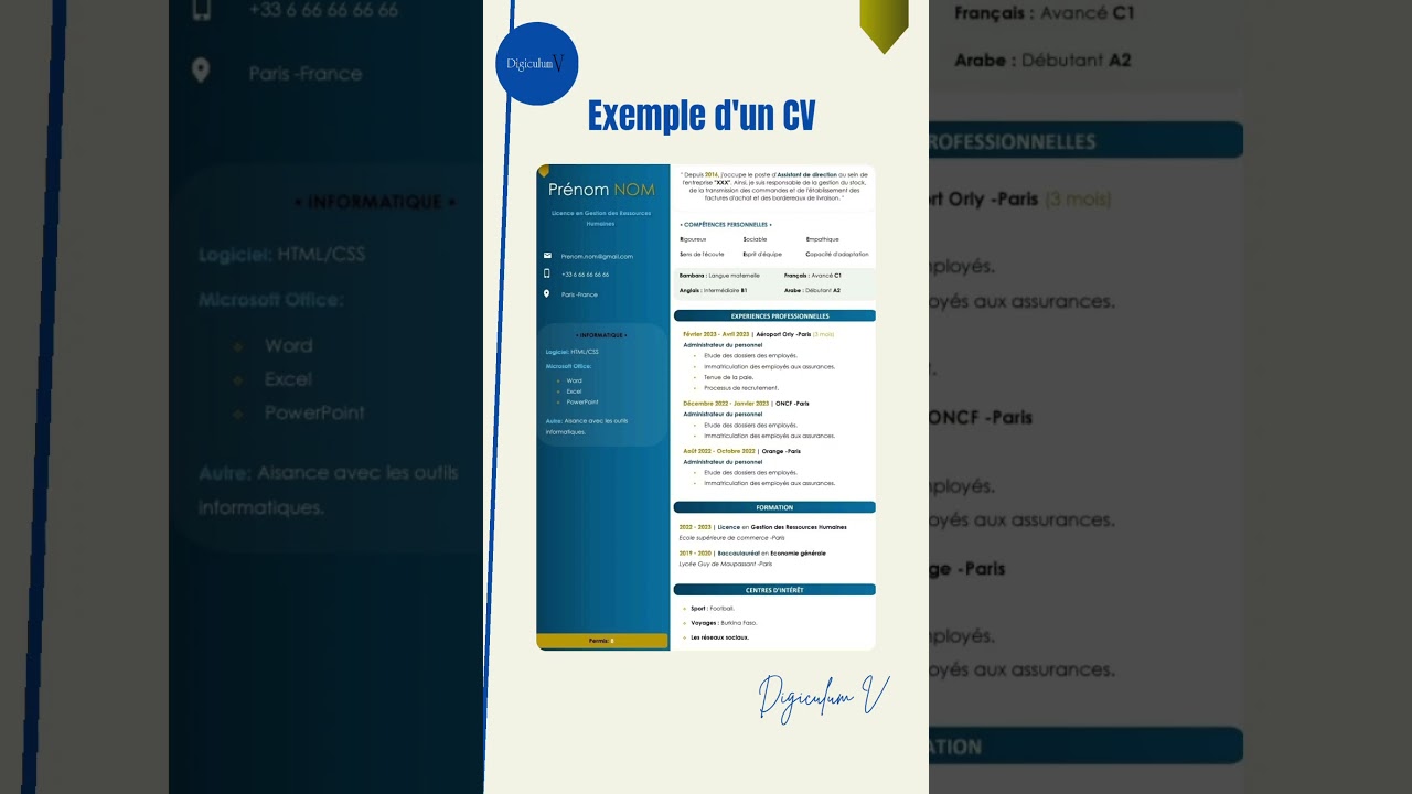 créer un CV professionnel moderne et une lettre de motivation