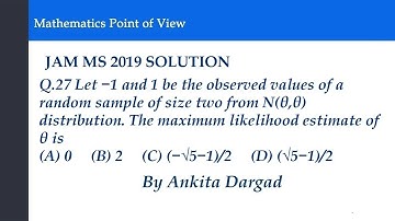 Q27 IIT jam mathematical Statistics 2019  in Hindi