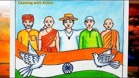 Unity In Diversity/Independence Day Drawing/Republic Day Drawing/Flag Drawing/Drawing.