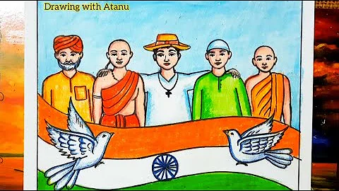Unity In Diversity/Independence Day Drawing/Republic Day Drawing/Flag Drawing/Drawing.