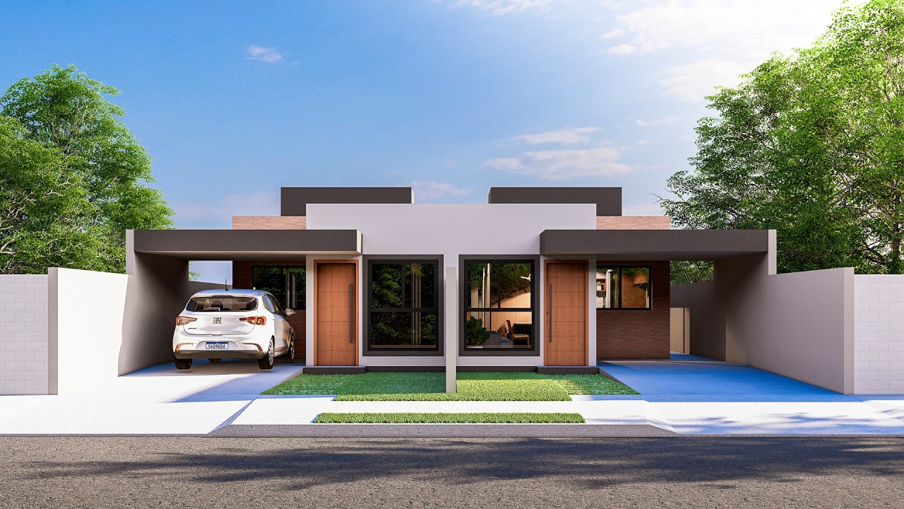 Como Projetei Duas CASAS GEMINADAS em Lote 12x30 MCMV