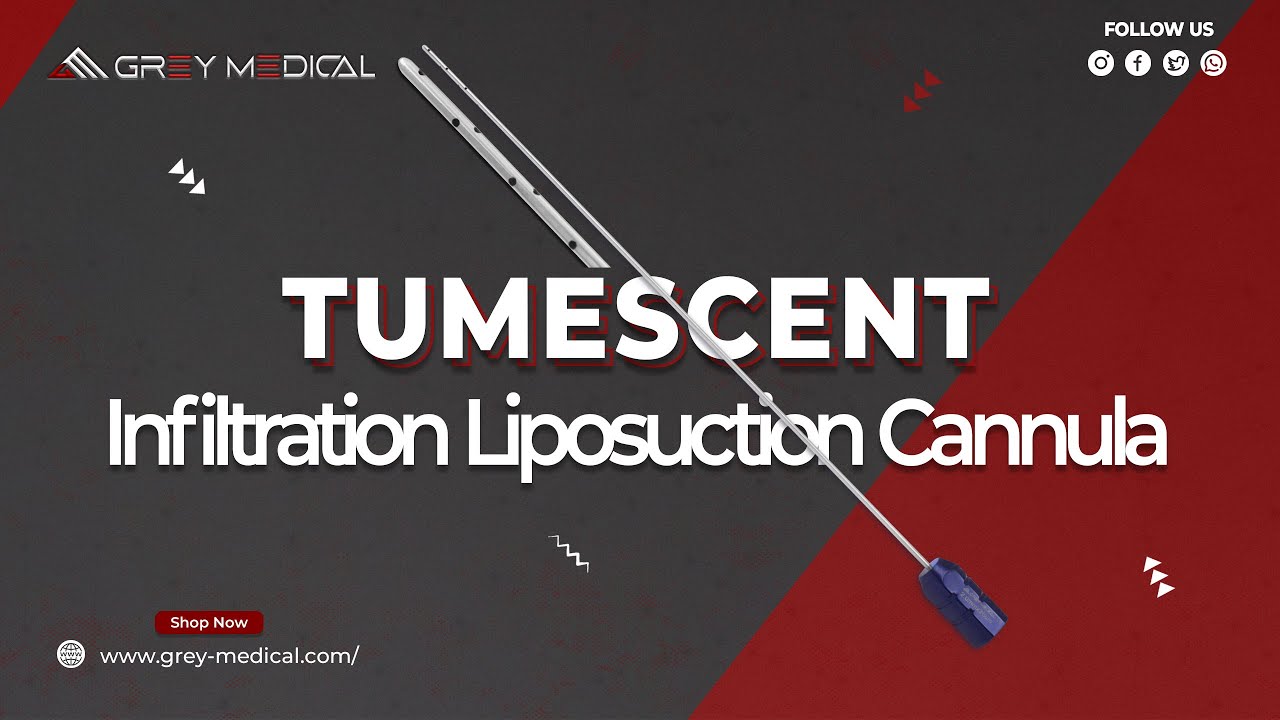 Tumescent Infiltration Liposuction Cannula | 12-Spiral Hole Precision | Grey-Medical