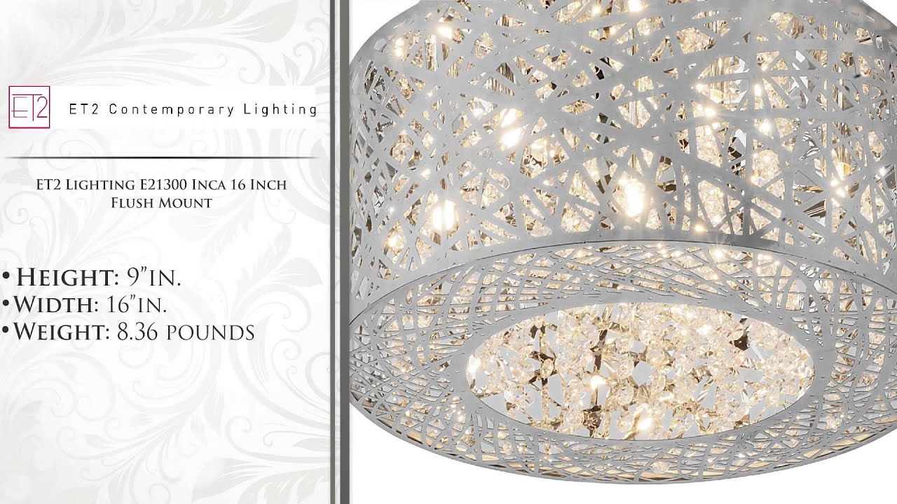 et2 lighting e21300 inca 16 inch flush mount youtube