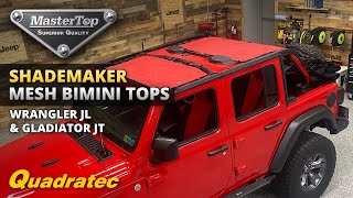 MasterTop ShadeMaker Freedom Mesh Bimini Tops for Jeep Wrangler JL and Jeep Gladiator JT