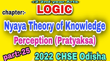 #25 Nyaya Theory of Knowledge, logic Nyaya philosophy, perception(Pratyaksa), chse Odisha logic 2023