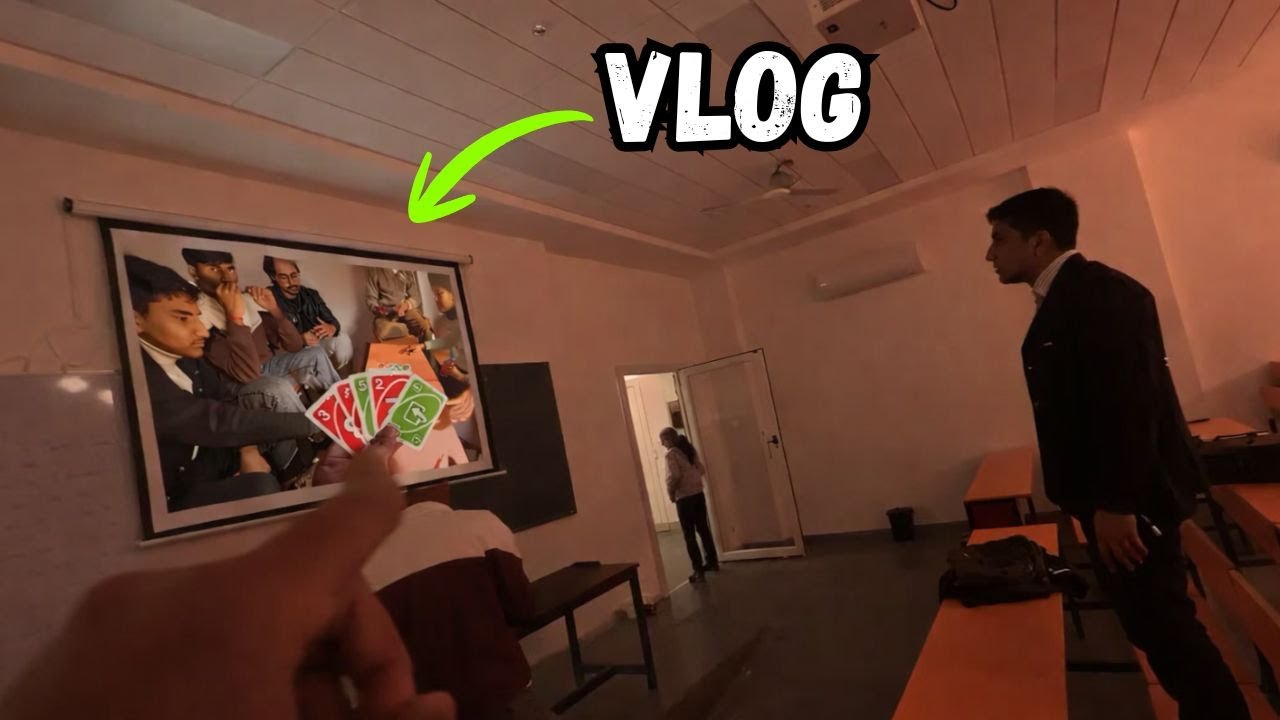 Class ke projector pe vlog chal di