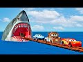 Lightning McQueen, Tow Mater vs GIANT SHARK – Sally’s rescue – BeamNG.Drive