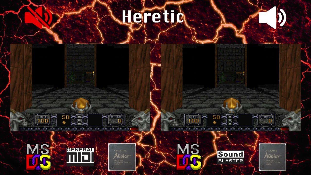 [OVM] Heretic (EMU10K2, General MIDI vs EMU10K2, OPL)