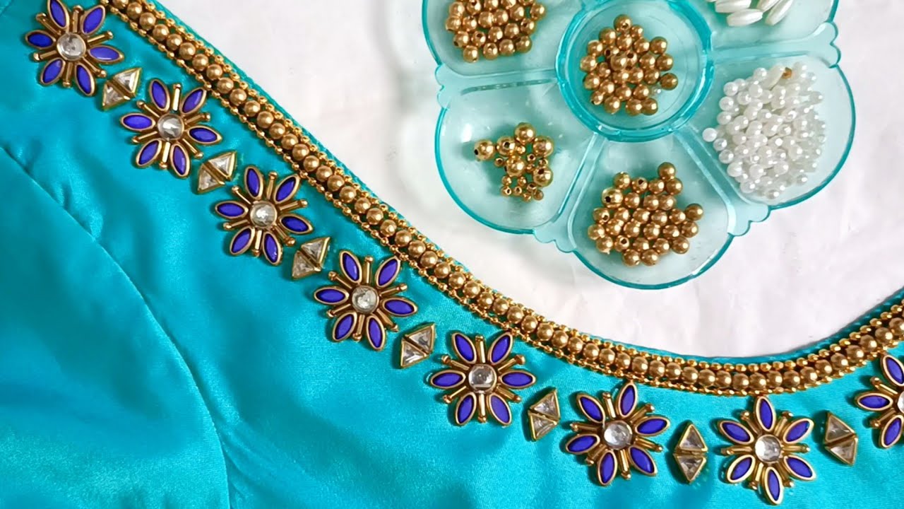 Easy And Beautiful Aariwork Blouse Design|Embroidery Design|Maggamwork|Blouse Design|Blouse|Design 