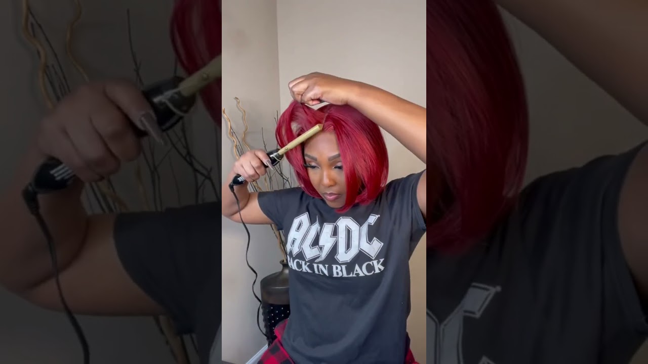 💯Perfect Red Bob Wig 🍷 Burdundy Color Hair | Blunt Cut Transformation 🍰| Ft. Jessie's​​ Selection