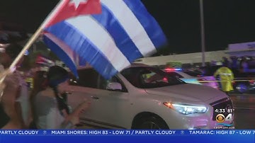 Cuban Americans Take To Streets Of Little Havana In Show Of Support