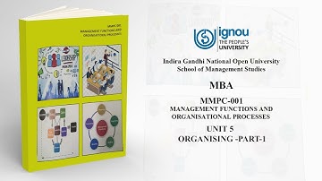 MMPC-001 Unit-5: Organising Part-1