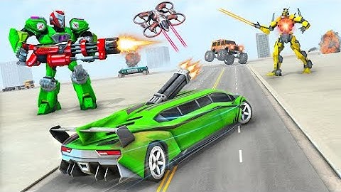 Army Limo Robot Car Transform Simulator Games - New 2023 game of transformers - Android IOS Gameplay