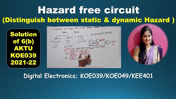 U4L6 | Hazard | static & dynamic hazard | hazard free circuit in digital electronics | ques 6(b)