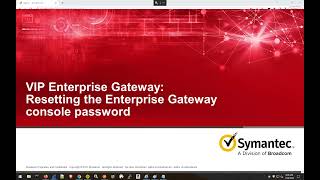 Resetting your Enterprise Gateway console password