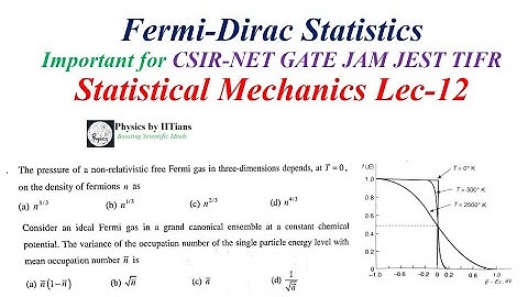 Fermi-Dirac Statistics_Detailed Explanation of Problems with Physical Interpretation👉CSIR-NET, JAM