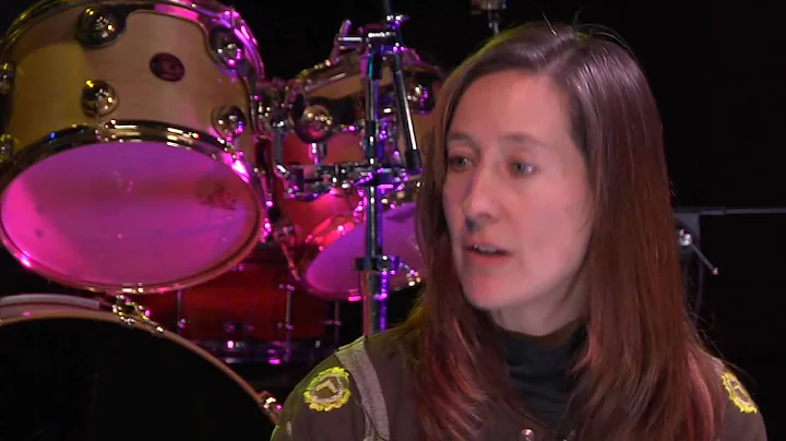 Julia Harrell drumming with Barbara Borden.