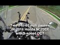 Two 0-to-60 mph passes on 2016 Honda NC700X with 6-speed DCT