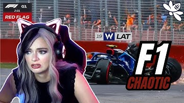 Reacting to F1 First Laps But They Get Increasingly More Chaotic.. | Girl React