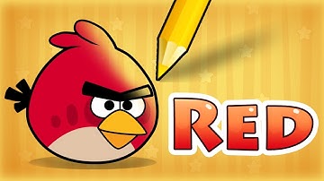 How To Draw Red From Angry Birds - Step by Step!