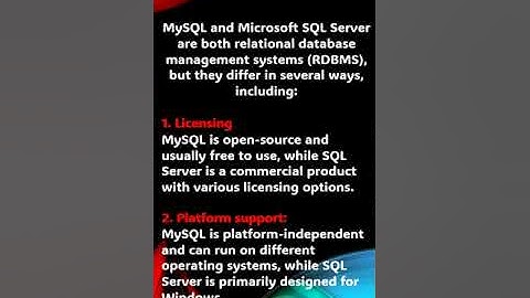 SQL Server Vs MySQL | 5 Key Differences #shorts #shortvideo #sql #datascience