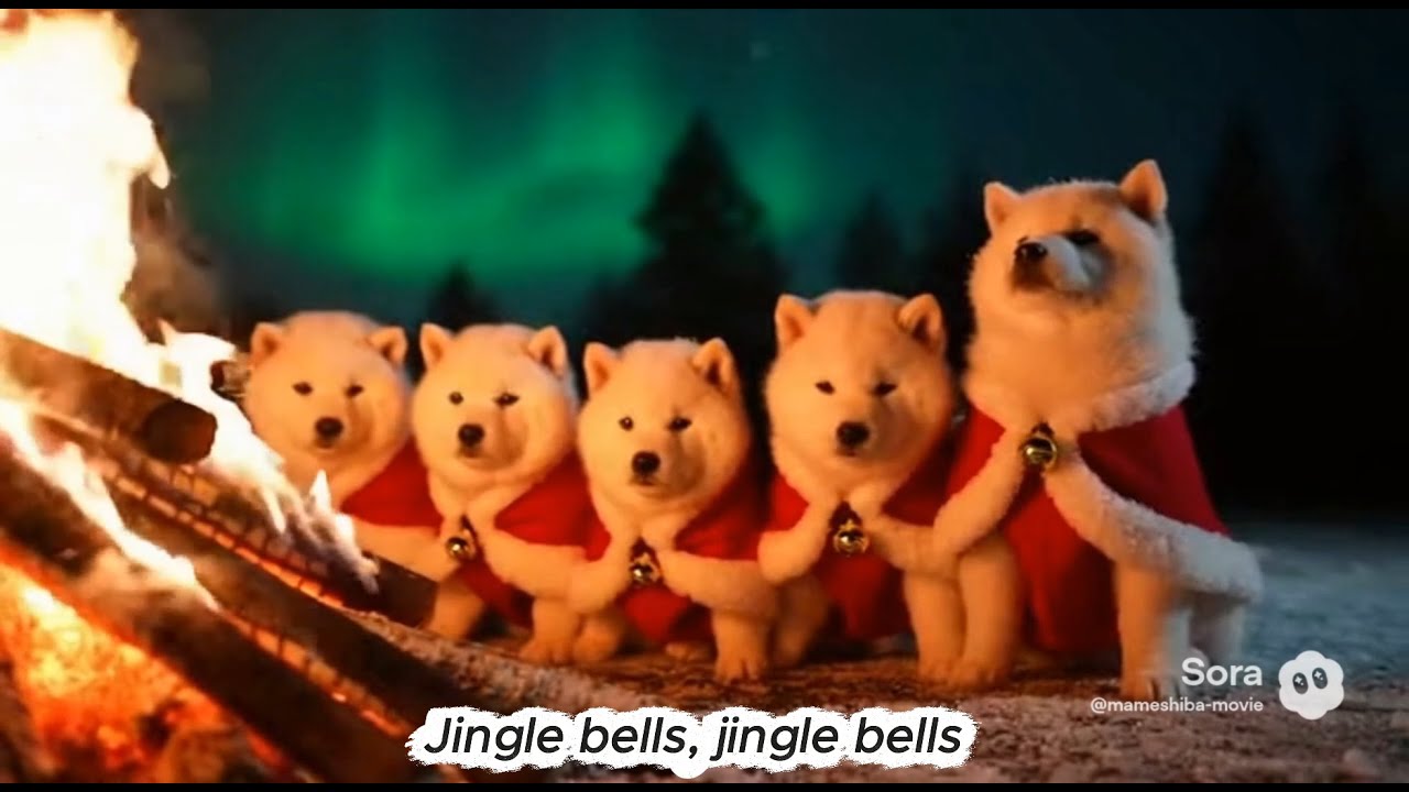 豆柴ミュージックビデオ ジングルベル / Mame Shiba Music Video: Jingle Bells
