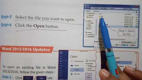 Class -3 ,Closing and opening existing document