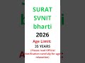 SVNIT Research Personnel Recruitment 2026  #svnit #surat #shorts #reels #ytshorts