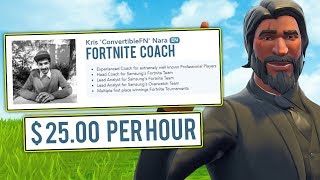 I HIRED A PROFESSIONAL FORTNITE COACH TO TRAIN ME AND TROLLED HIM I HIRED A PROFESSIONAL FORTNITE COACH TO TRAIN ME AND TROLLED HIM