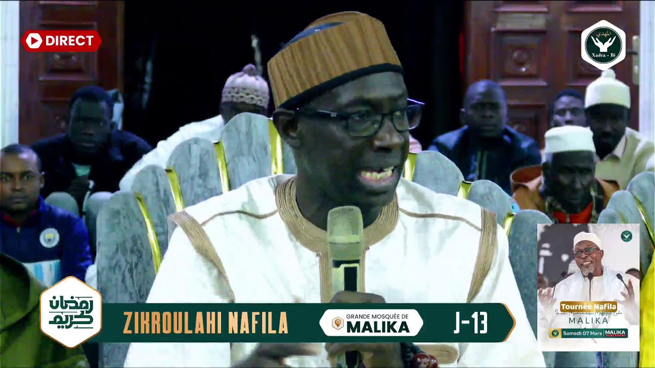 [🛑 LIVE ]: #Ramadan2026 - Zikroulahi Nafila - Grande Mosquée De Malika - Jour 13