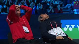 ekspresi frustasi coach naga api dan coach naga air pas point 20-20 the dadies vs wang/liang#youtube